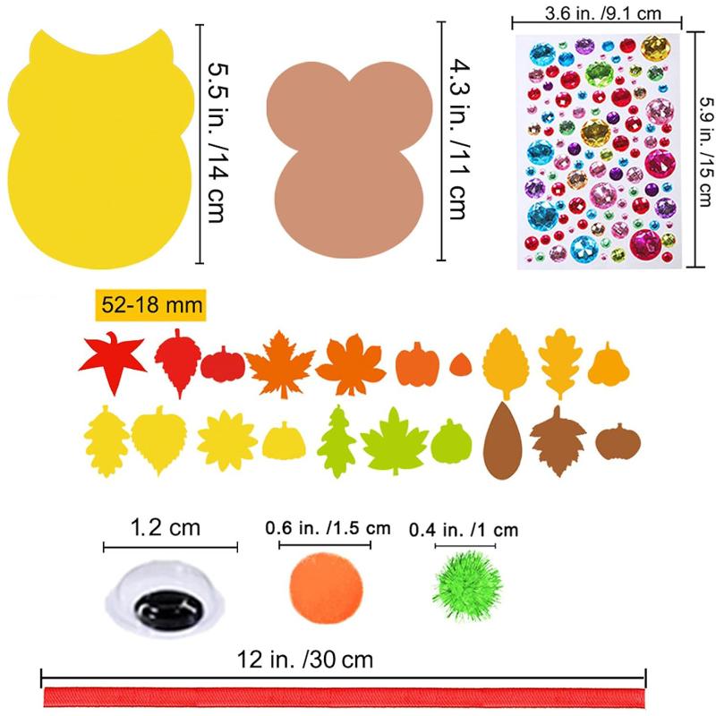 Cute Felt Animal Ornaments Diy Hedgehog Leaves Autumn Craft Kit Autumn Handmadethanksgiving Decorations Used For Party