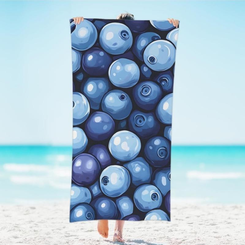 

Blueberry Fruit Beach Towel Lightweight Microfiber Beach Towels Decor Quick Dry Pool Towel for Beach Travel Swim Bath Camping W40*H60(CM)
