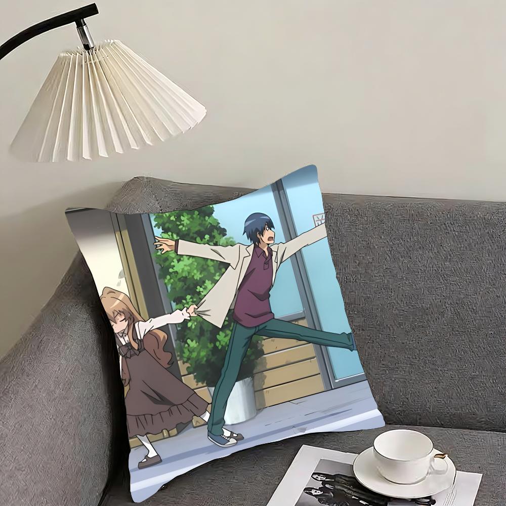 Toradora! Cushion Cover Reversible Plush Pillow Cover – For Car, Sofa, Bedroom, Perfect As a Gift.