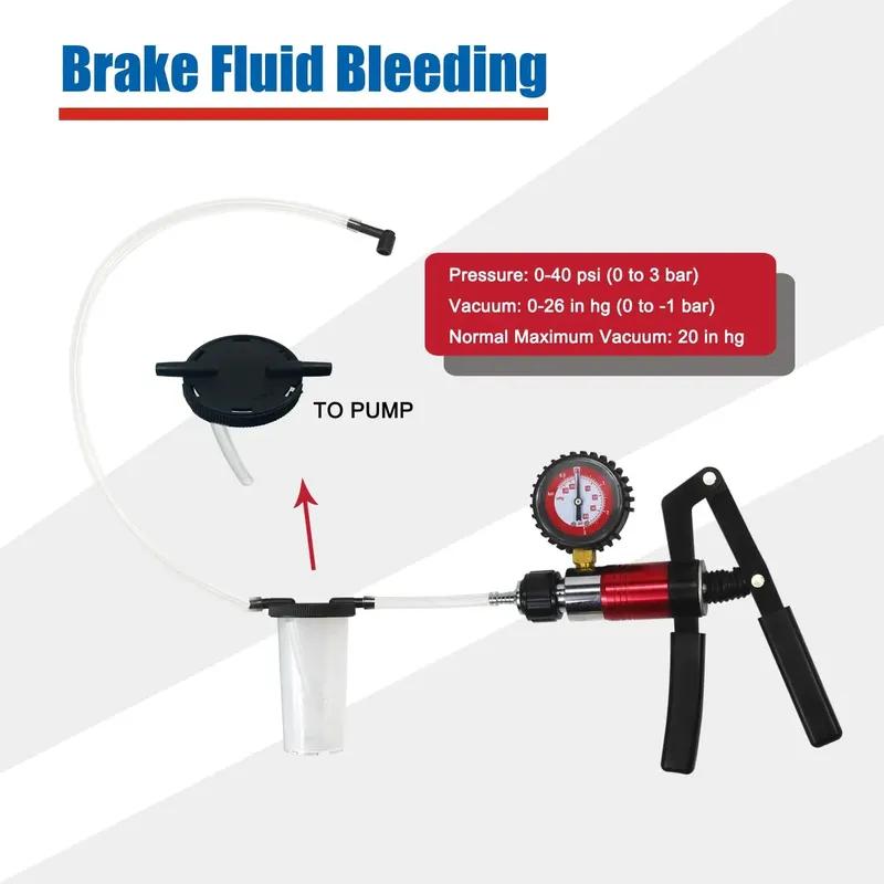 Auto Hand Held Vacuum Pressure Pump Tester Brake Clutch Fluid Bleeder Tool Kit Oil Change Power Steering Fluid Bleeding Tool Kit