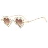 Retro Heart Shaped Sunglasses Fashion Metal Love Cute Sun Glasses Small Colorful Eyewear For Women UV400 Sunshades