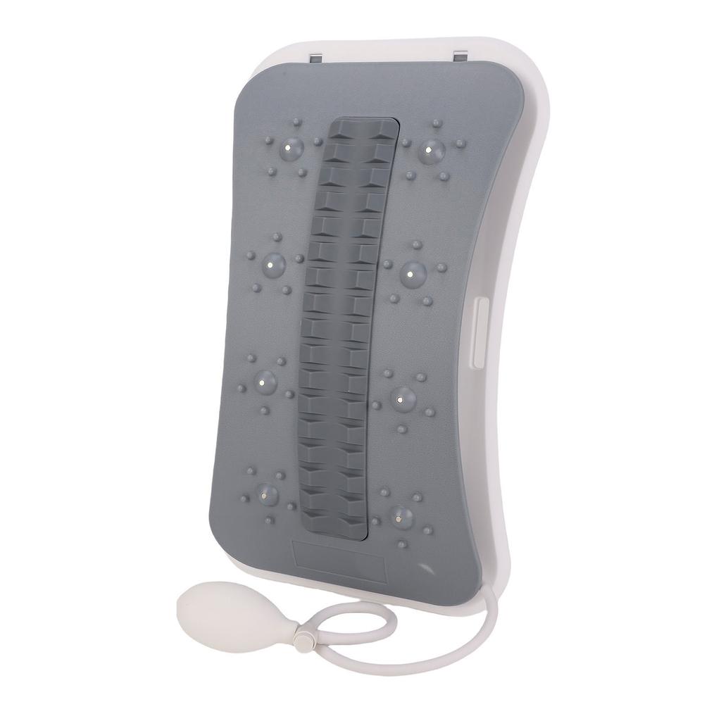 Lumbar Support Stretcher with Hand Pump Adjustable Height Lower Back Stretch Auxiliary Tool for Home and Office Gray