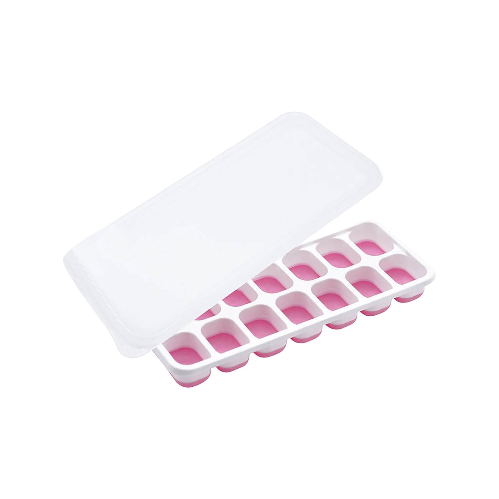 

Silicone Tray Ice Mold Freezer Can Be Stacked One Size розовый