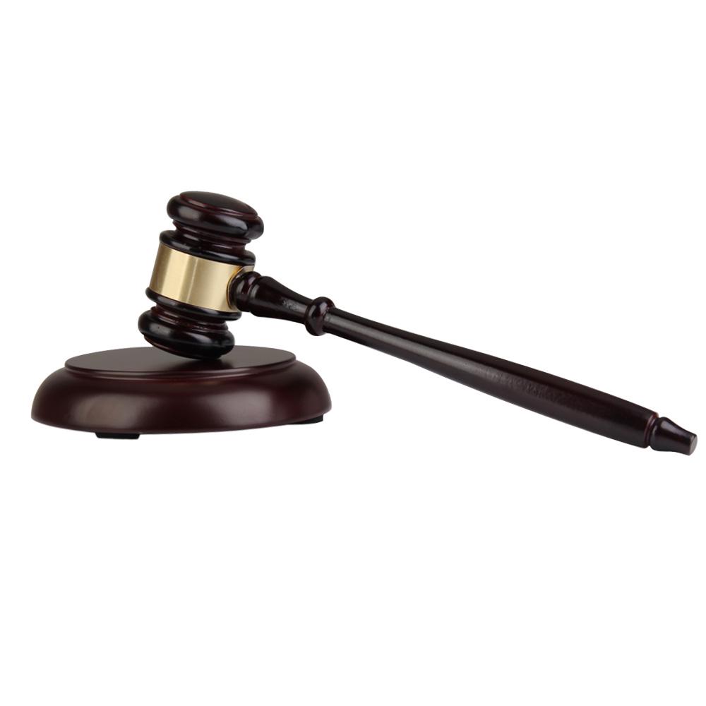 Martello d'Asta in Legno con Blocco Sonoro Set Decorazione Asta Giudiziaria Manico Lungo Suono Forte Accessori Professionali