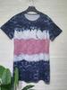 2025 European and American Plus Size Women's Tie-Dye Print Casual Short-Sleeve Round Neck Dress