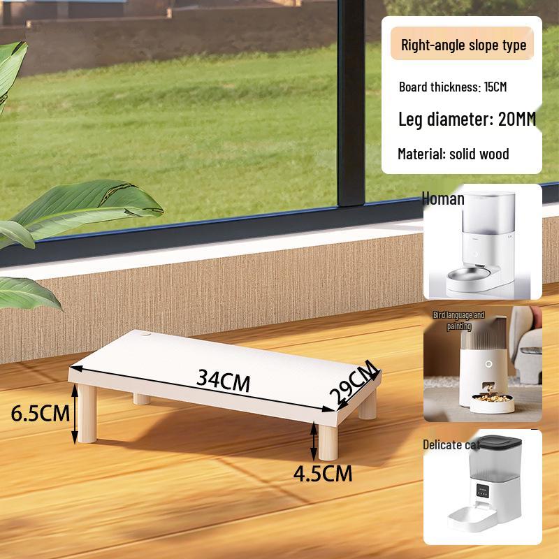 Automatic Adjustable Height Cat Feeder Bowl Stand with Neck Protection