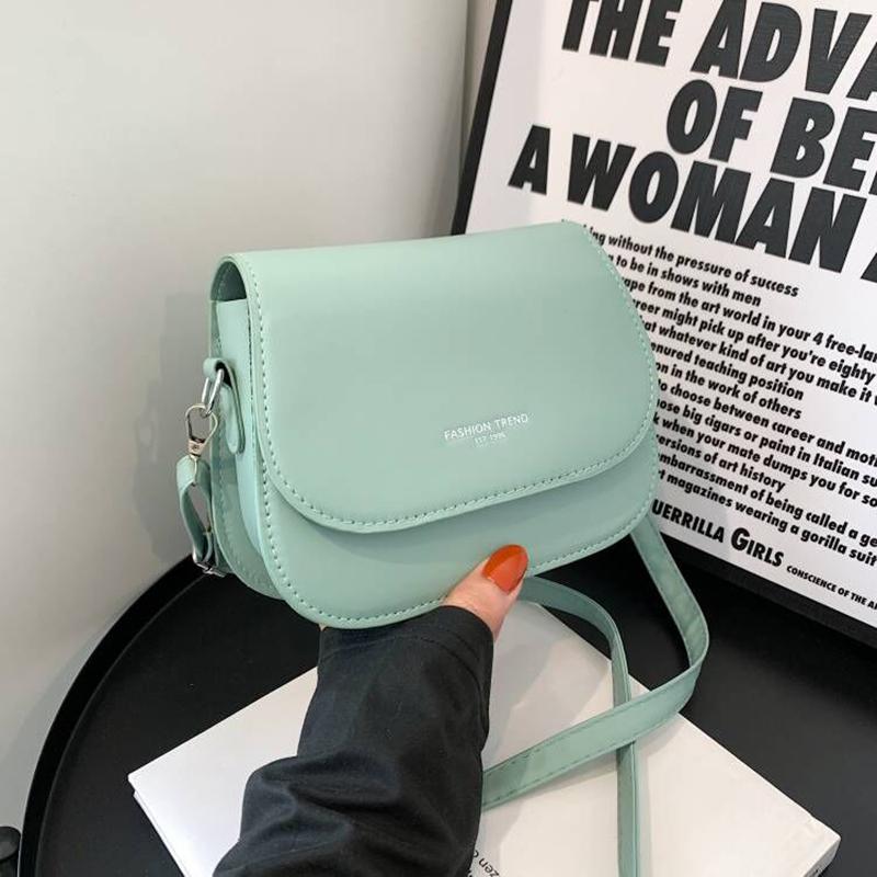 Sac à bandoulière de selle en cuir PU pour femmes, sac à main Simple à rabat de couleur unie, pochette