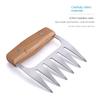 Fleischteiler aus Edelstahl mit Holzgriff, Bärenklau-Gabel. BBQ Barbecue Fleischteiler Multifunktionaler Fleischteiler