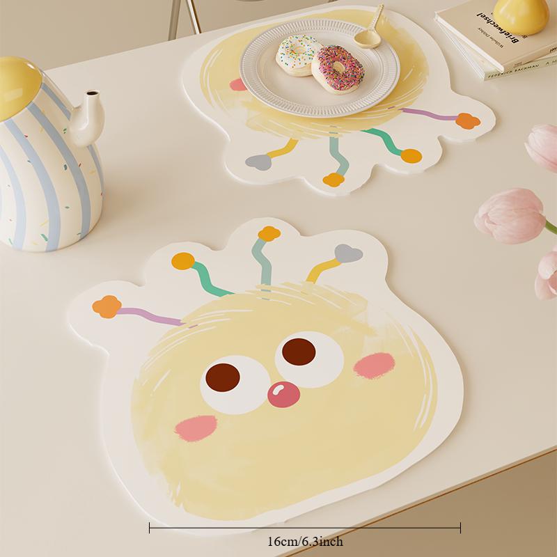 

Абсорбирующие подставки Резина Ткань Милые подставки под тарелки Высокотемпературные и противоскользящие Многоразовые коврики для чашек Кухонные предметы Аксессуары