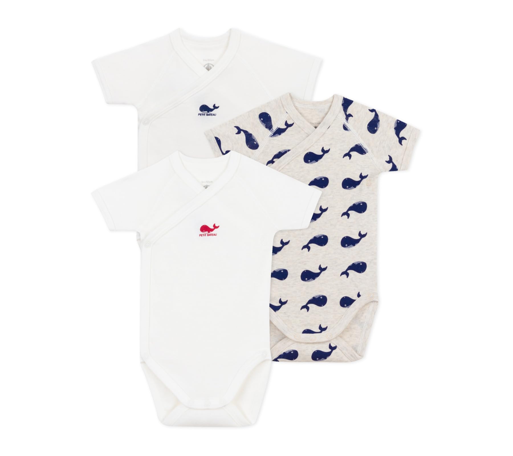

Petit Bateau Short Sleeve Matching Bodysuit Set A0CD1 Multicolor 60cm (3-Piece Set) 1, 3-Months,