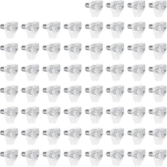 60PCS 5mm/0.2Inch Shelf Support Pins, Plastic Cabinet Shelf Pegs, Clear Shelf Support Pegs for Bookshelf, Kitchen, Display Cabinet
