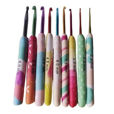 Set di 9 Pezzi Uncinetti Ergonomici Uncinetti Ergonomici Ago per Uncinetto per Uncinetto Tessitura 2.0mm-6mm