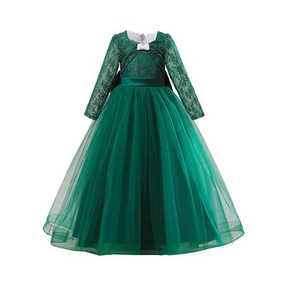 4-14Y Tulle Lace Flower Girl Dress Costume Children Bride Ball Gown Princess Dress for Girl Wedding Party First Communion Dress