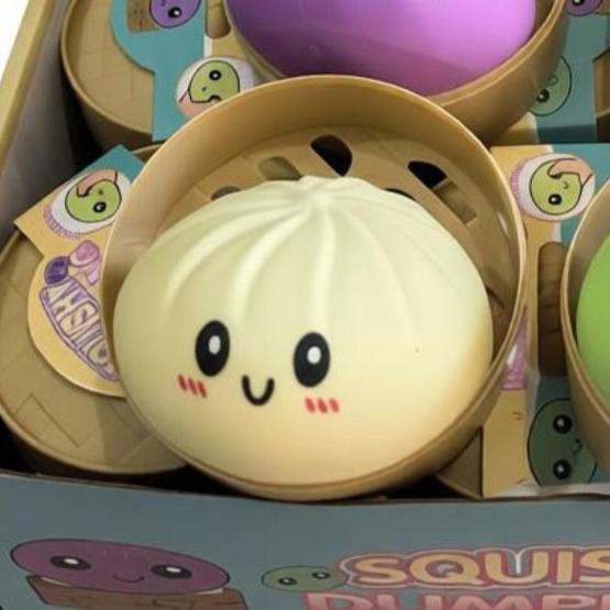 Dumpling Squishy Squeeze Toys Smile Face Dumpling Anti-Stress Ball Soft Fidget Mystery Squishy Tabas Bun Slow Rebound Sqush Toys