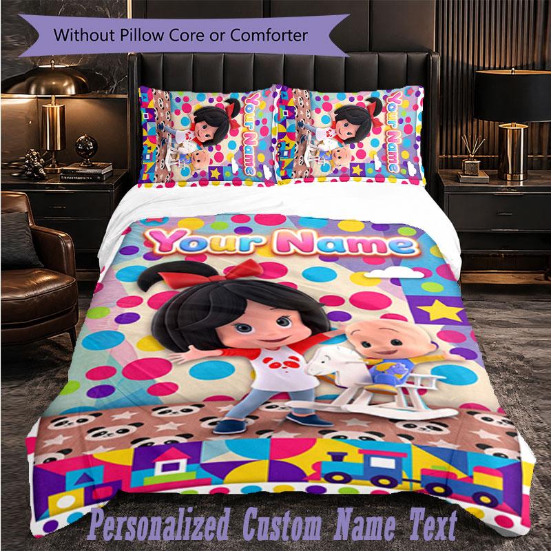 Personalized 3Pcs Bedding SetCleo & Cuquín Custom Text Duvet Cover Pillowcase Set Bedroom Gift