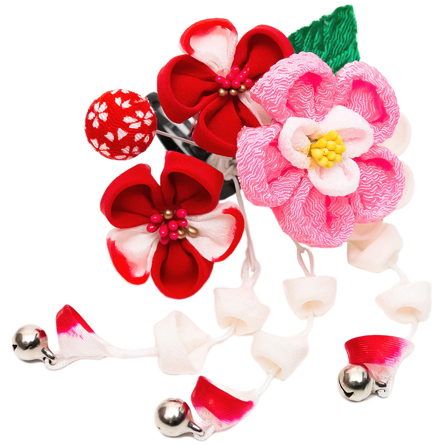 

Kyoetsu Hair Ornament for Year of Artificial 753 A Shichi-Go-San 3-7 Olds, Tsumami-Zaiku (Pinch Wood) (F-06)