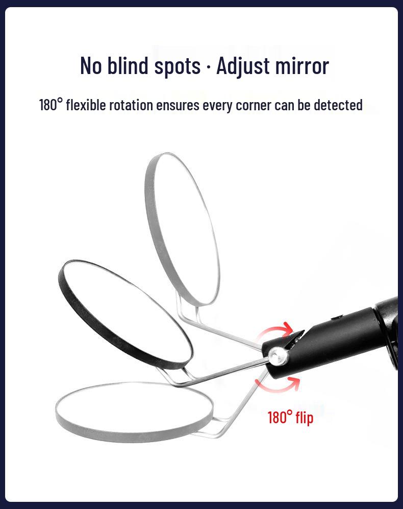 Portable Folding Aluminum Inspection Mirror with Replaceable Reflective Surface