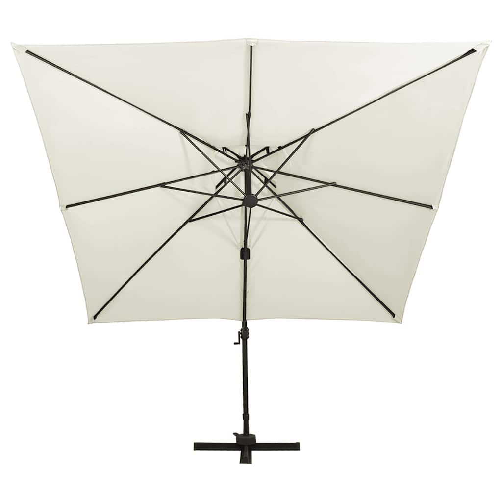 Cantilever Umbrella with Double Roof 300 x 300 cm Sand