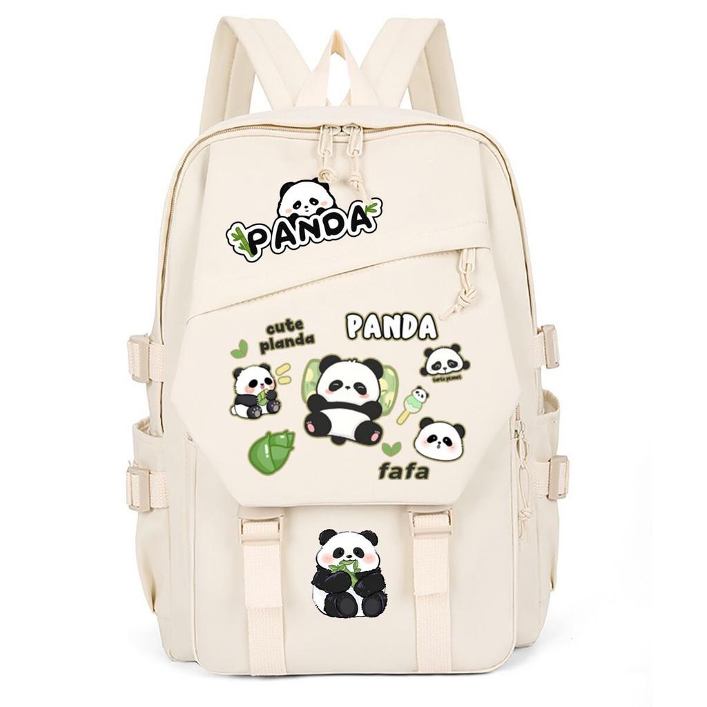 Panda Huahua Cartoon Printed Student Campus Backpack Casual Large Capacity School Bag