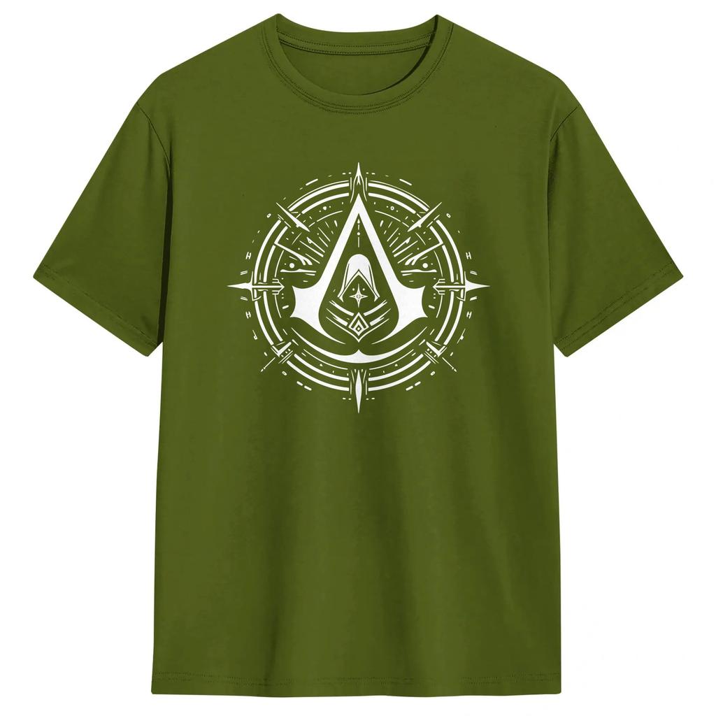 Unisexs T Shirt Assassins Creed Cryptic Symbol T Shirts Trending Beach Tee Shirt Y2k Fun Pure Cotton Tops Plus Size 6xl