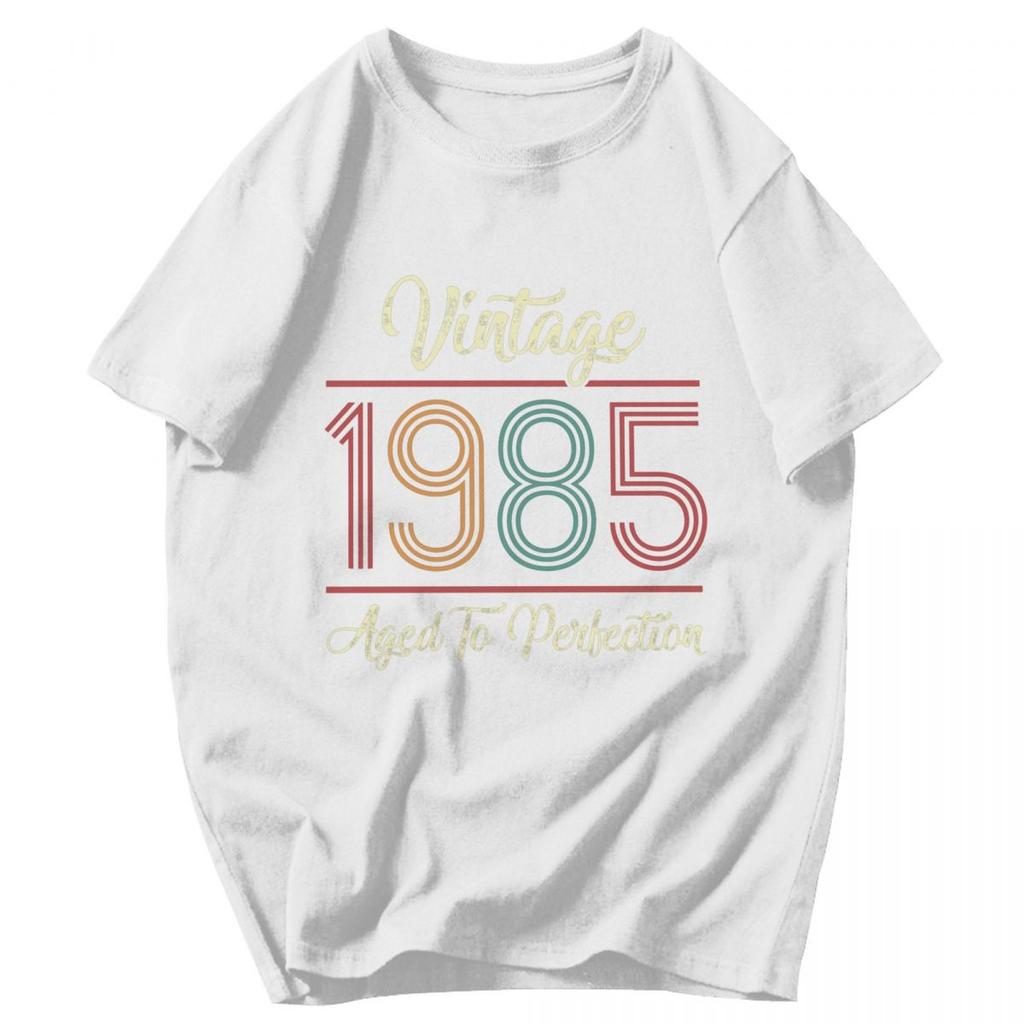 Men T Shirt 1985 40th Birthday Awesome Pops Y2K Graphic Crewneck Unisex Clothing T Shirts