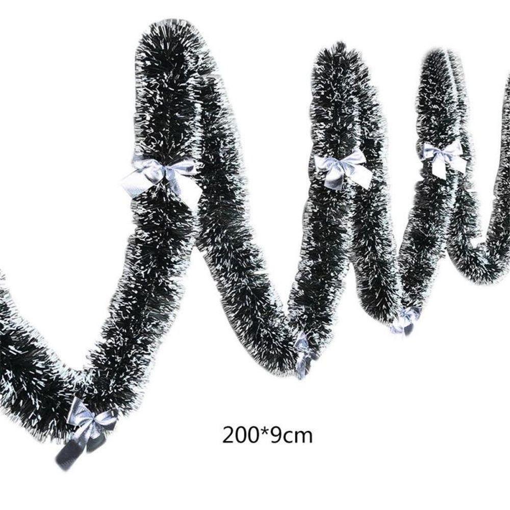 White Border 2m Christmas Tree Pendant Green Cane Tinsel  Xmas Party Supplies