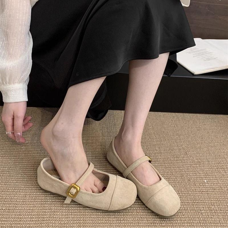 Shallow single shoes women's spring new retro gentle fairy Mary Jane women's shoes flat beanie shoes