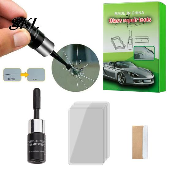 Windshield Crack Repair Tool Chip Kit, Car Kit for Glass Repair, Do It Yourself Fix DIY Small Chips Star Bullseye Minor Damage