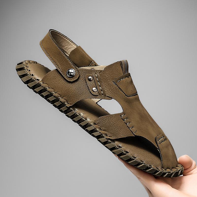 Mode2024 Sommer Lochlederschuhe Herren Freizeitsandalen Atmungsaktive Lochschuhe Sandalen Herren Handgefertigte Schuhe Sandalen Große Größe 38-46