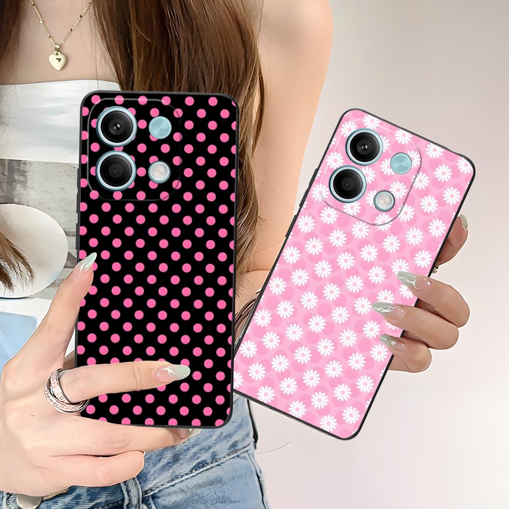 Pink Point Heart Mobile Phone Case for POCO F7 F6 F5 F4 F3 F2 Pro GT C75 C71 C65 C61 C40 Pro Ultra Colorful Printing Cover Cover