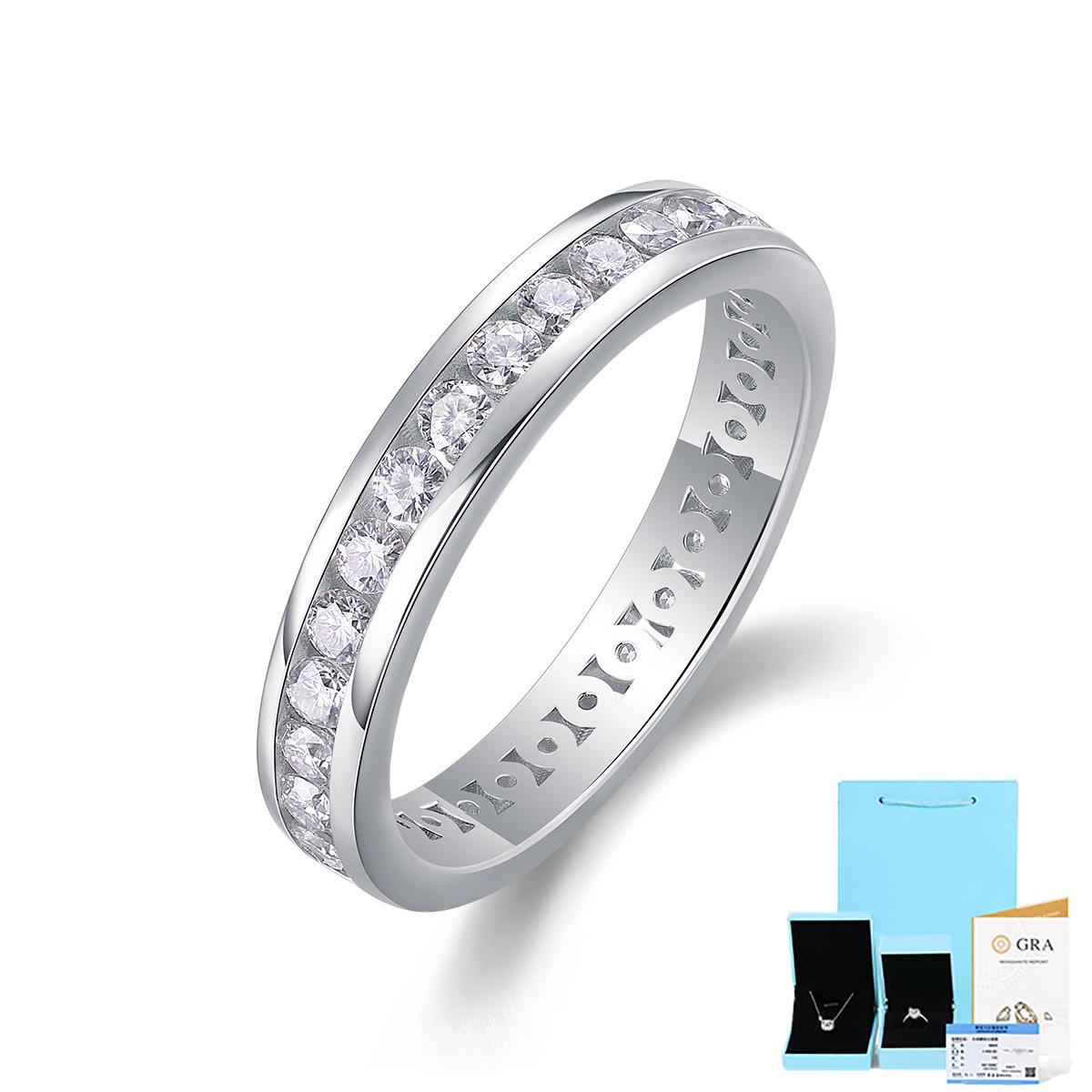 

Новое серебряное кольцо 925 пробы для женщин, инкрустированное муассанитами US No. 8