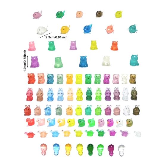 Im Dunkeln leuchtende Mini-Tierfiguren Mysteriöse Überraschungstüten Spielzeug Leuchtende Bauernhof-Ozean-Figuren Niedliche Harzdeko für DIY-Bastelarbeiten & Märchengärten