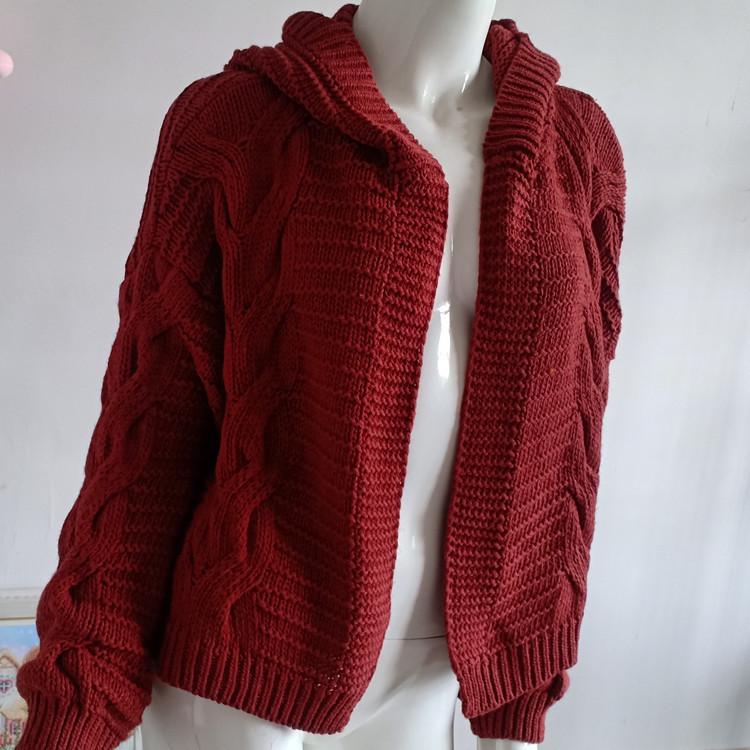 2025 Autumn/Winter Bestseller Cable Knit Cardigan - European and American Style Chunky Sweater for Women