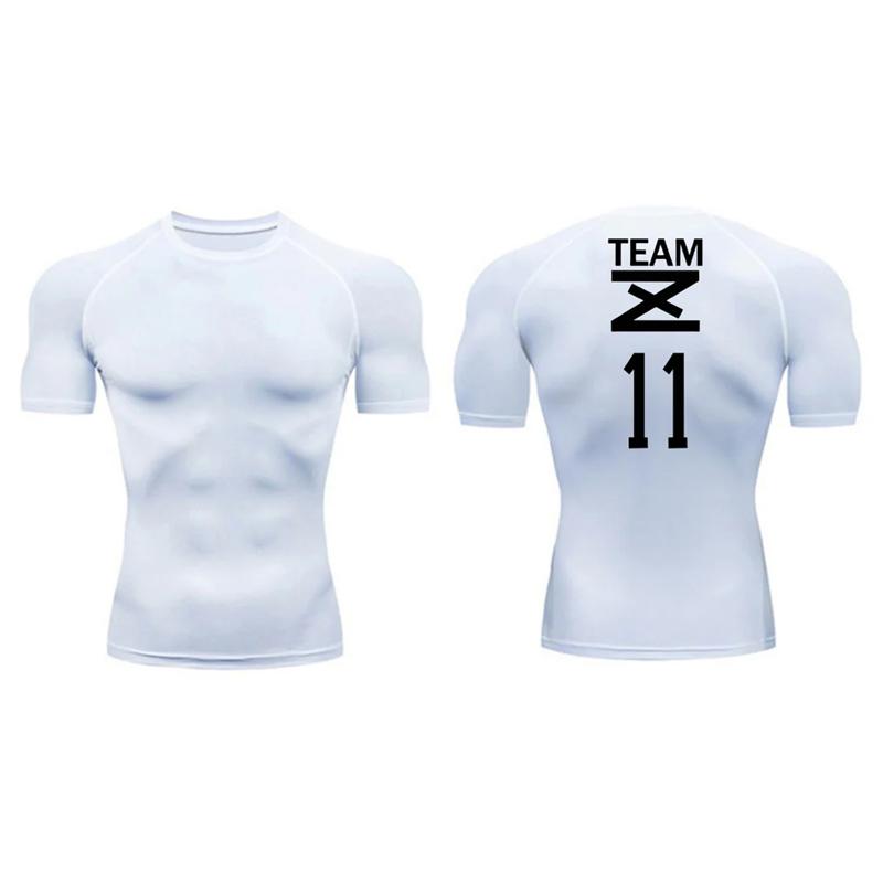 Graphic Print Short Sleeve Compression Shirt for Men Summer Athletic Quick Dry T-shirts Tops Gym Workout Running Training Tees