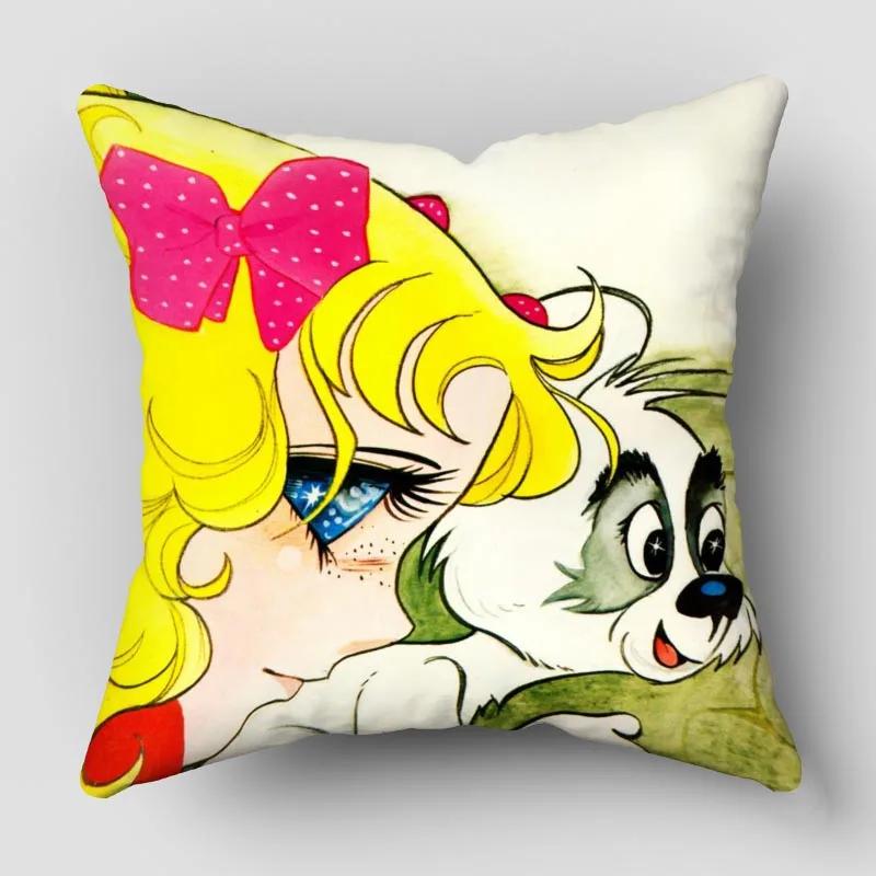 Candy New Anime Pillow Cover Bedroom Home Office Decorative Pillowcase Square Zipper Pillow Cases Satin Fabric No Fade 10.16WJY