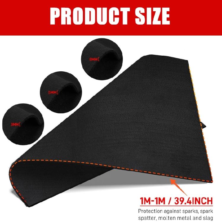 Industrial Strength Fireproof Welding Blanket 100cmx100cm Heat Resistant Carbon Felt Multiple Scenario Protective Layer