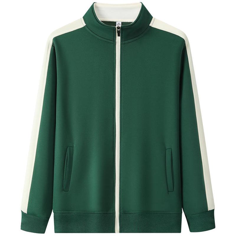 

Осень-зима однотонная толстовка с капюшоном и воротником-стойкой для мужчин и женщин, цветовое столкновение, модный повседневный свитер с длинным рукавом для активного отдыха 4XL зелёный