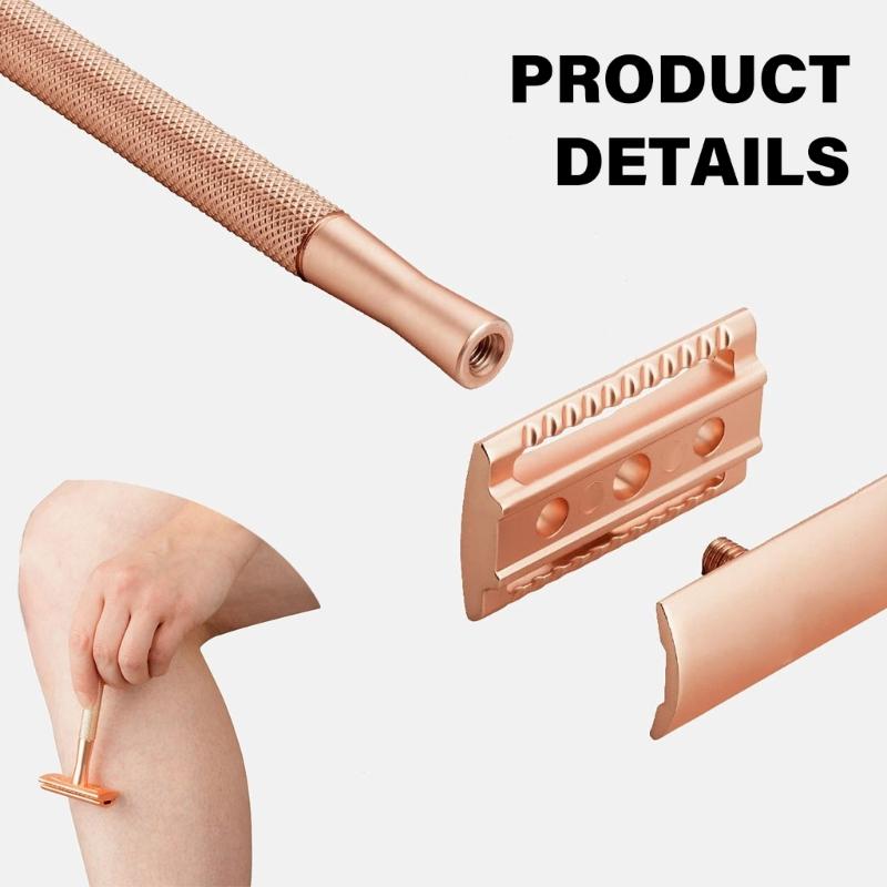 Luxurious Women's Metal Shaver With Stand and 5 Double Edge Blading Shaving Stand Comfortable Shave