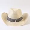 Popular European and American Classic Straw Woven Western Cowboy Hat Men's and Women's Outdoor Fashion OL Wind Woven Top Hat