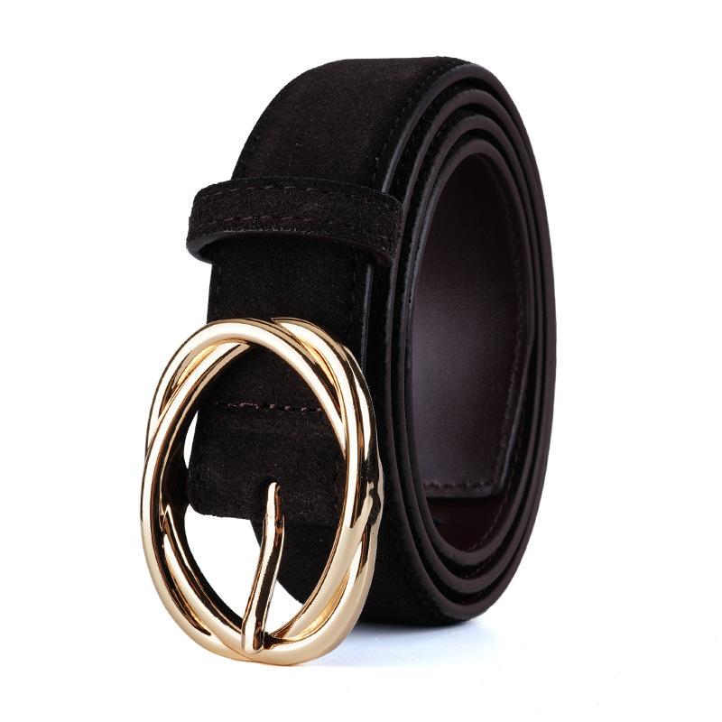 Women'S Belt Versatile Jeans Decorative Pin Buckle Belt Fashion Korean Version Double-Sided Leather Velvet High-Quality Belt