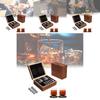 Luxurious Brown Granite Whisky Glasses Set With Whiskey Stones And Wooden Box
