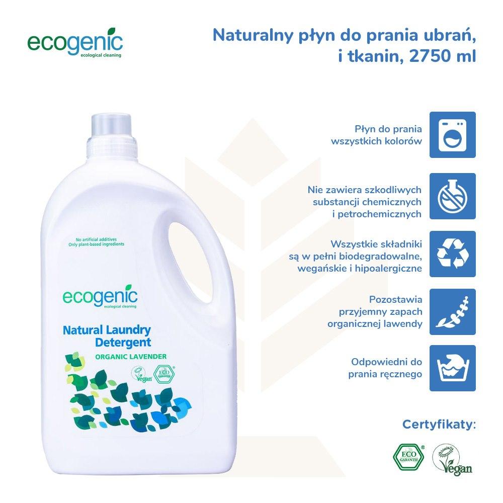 Ecogenic, Hipoalergiczny Płyn Do Prania, Lawendowy, 2750 Ml