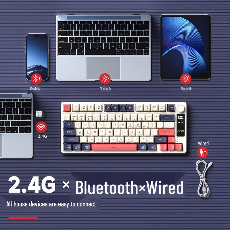 AOC GK300 Tri-Mode RGB Mechanical Feel Keyboard
