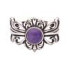Personalized S925 Sterling Silver Natural Colored Treasure Ring, Retro Iris Exquisite Open Ring, Adjustable Couple Index Finger Ring