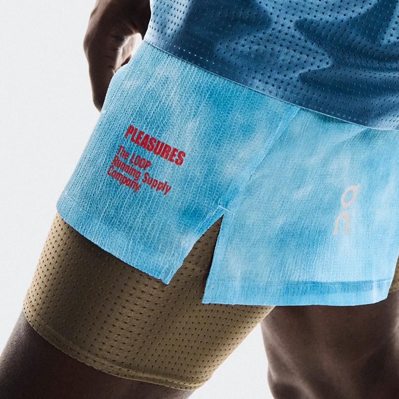 On X Pleasures Collaborati X The Loop Collaborati SS25 Soft Comfortable Minimalist Versatile Sports Shorts Men shorts Blue 1MF10343858