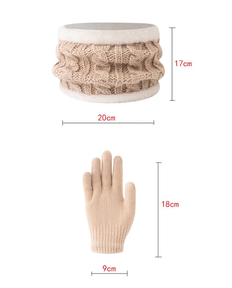 Xiyin Kids' Winter Knit Hat, Scarf & Gloves Set with Velvet Lining