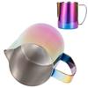 Coffee Cup 304 Stainless Steel Milk Frothing Pitcher Mug with Handle for Latte ArtColorful Purple 600ml