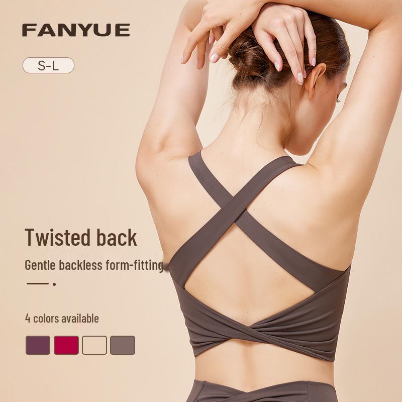 

Women s High-Intensity Shockproof Sports Bra – Fixed Cup Yoga Fitness Top Large