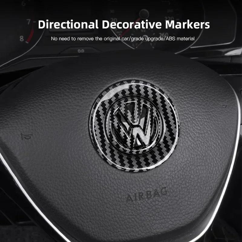 OBTLU1 Car Steering Wheel Logo Decoration Sticker Accessories For VW Tiguan Arteon Taigo Caddy CC e-up! Golf Polo Amarok Transporter