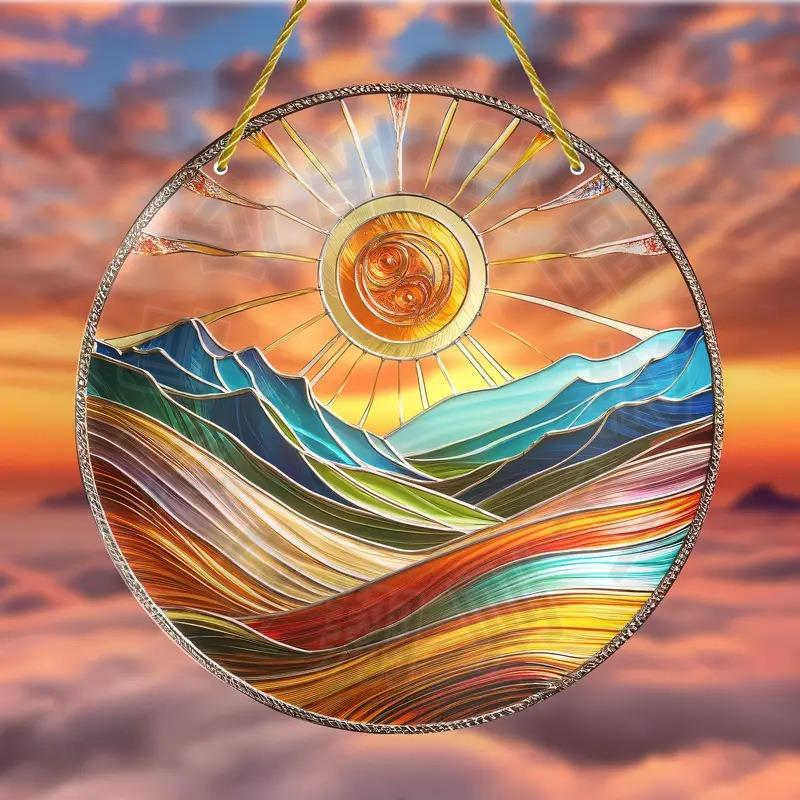 

1PC New Bohemian Style Series Indoor and Outdoor Colorful Decorative Acrylic Discs 15*15*0.2cm